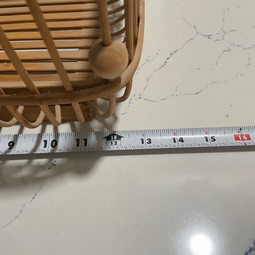 Sur La Table unique Wooden Basket with Handle - Picture 5 of 6